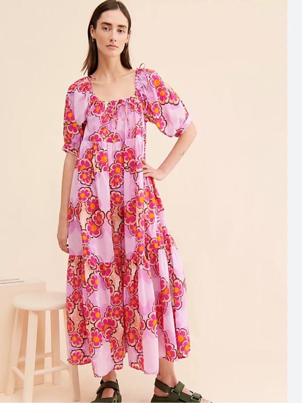 Kings Csilla x Free People Floral Tiered Maxi Dress